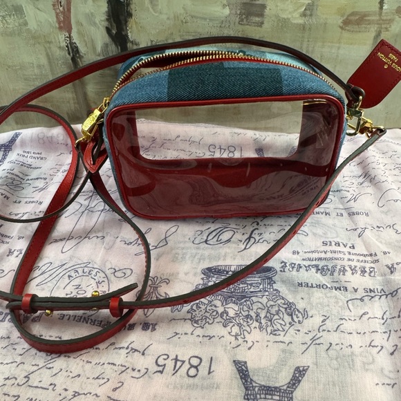 Louis Vuitton Red and Blue Patchwork Denim Clear Crossbody Bag - Picture 4 of 11